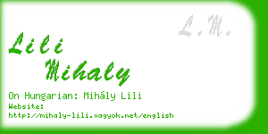lili mihaly business card